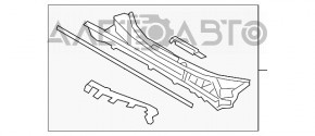 Grila stergatoarelor din plastic Toyota Rav4 19- cu garnitura centrală