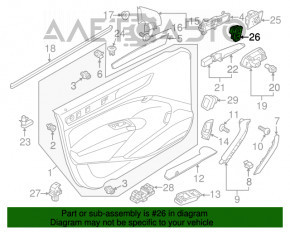 Butonul de blocare centrală din fața dreapta VW Passat b8 16-19 SUA