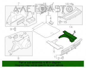 Пенопласт багажника правый VW Passat b8 16-19 USA