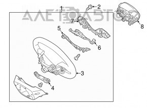 Cadrele butoanelor de control de pe volanul Hyundai Elantra AD 17-18 sunt deteriorate, suporturile sunt rupte