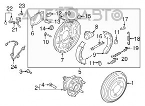 Furtun de frână spate stânga Hyundai Elantra AD 17-20 cu tambur