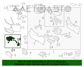 Capacul consolei centrale cu suporturi pentru pahare Toyota Rav4 19 - negru