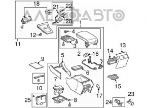 Capacul consolei centrale pentru Lexus ES350 10-12 în lemn deschis