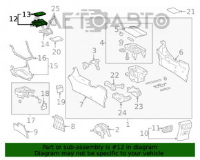 Capacul consolei centrale Toyota Rav4 19- față, negru fără încărcare wireless