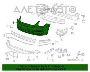 Bara față goală VW Beetle 12-16 albă, vopsită, crăpată, zgâriată, fără găuri de fabrică.