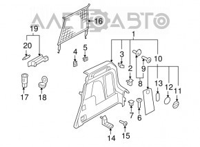 Capacul arcului drept VW Tiguan 09-17 negru