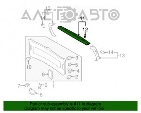 Capacul portbagajului superior pentru VW Tiguan 09-17, negru