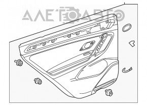 Capacul usii, cartela spate stanga VW Tiguan 18- negru-gri.