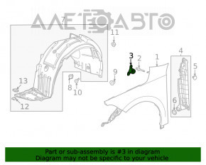 Suport aripi dreapta Honda Civic XI FE/FL 22-