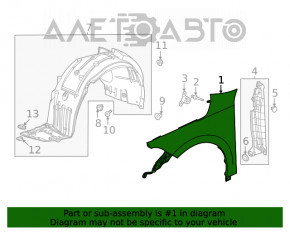 Крыло переднее левое Honda Civic XI FE/FL 22-