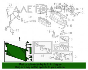 Radiatorul condensatorului de aer condiționat Mitsubishi Outlander 14-15 2.4, 3.0 nou TYC Taiwan