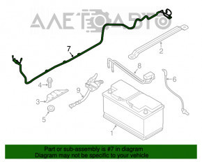 Силовой кабель на акб BMW 3 F30 12-18 через весь кузов