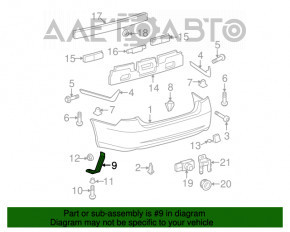 Suportul pentru bara spate stânga jos pentru Lexus ES350 07-12.