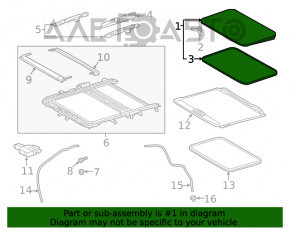 Стекло люка Toyota Rav4 19-