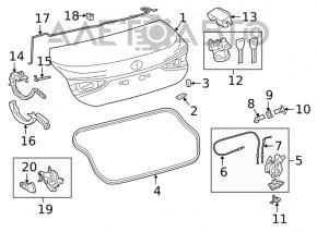 Петля крышки багажника правая Lexus ES250 ES300h ES350 19-21