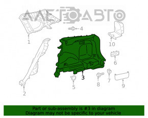 Capacul arcului drept Toyota Rav4 19- negru