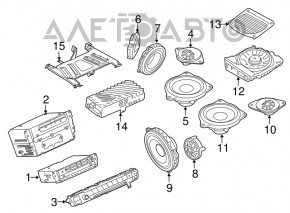 Difuzorul tweeter al ușii din spate dreapta pentru BMW X3 F25 11-17.