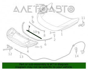 Garnitura capotei Nissan Rogue 21-23 mica