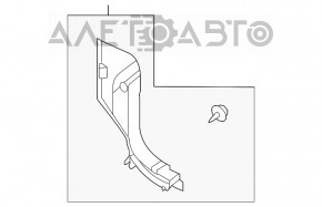 Capacul stâlpului frontal stânga jos Nissan Rogue 21-23 negru S construit în SUA