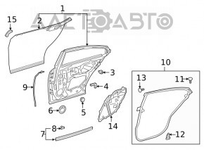 Дверь голая задняя правая Lexus ES250 ES300h ES350 19-20