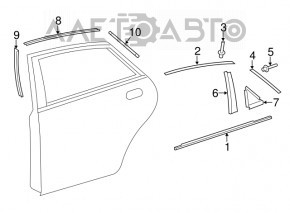 Накладка двери боковая задняя левая треугольник Toyota Avalon 13-18