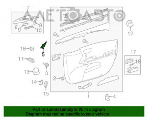 Capac oglindă interioară față stângă Toyota Avalon 13-18, neagră.