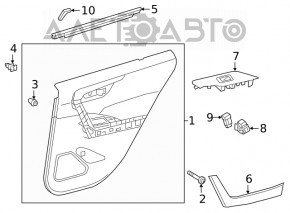 Capacul usii cardul din spate dreapta Toyota Rav4 19- piele neagra