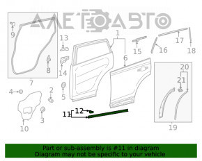 Garnitură ușă spate stânga Toyota Rav4 19- inferioară