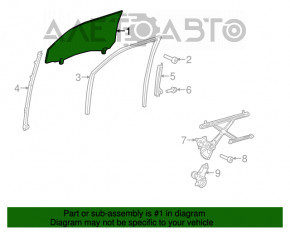 Geamul ușii din față dreapta Toyota Sienna 11-20