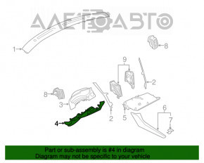 Capacul genunchiului șoferului Infiniti Q50 14- gri.