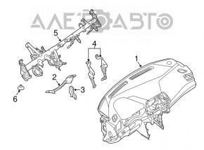 Panoul frontal al torpilei fără AIRBAG Nissan Maxima A36 16- negru SV, SL, Platinum