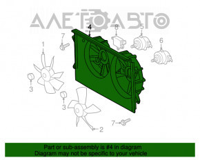 Difuzorul capacului radiatorului asamblat pentru Lexus ES350 07-12 cu motor mic nou TYC Taiwan