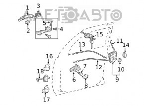 Buclele ușii din față dreapta de jos pentru Lexus CT200h 11-17.