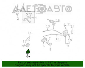 Buclele ușii față stânga jos Toyota Highlander 08-13, noi, originale OEM