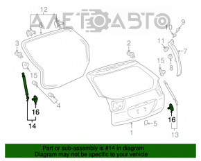 Амортизатор двери багажника левый Lexus RX300 RX330 RX350 RX400h 04-09 ржавый