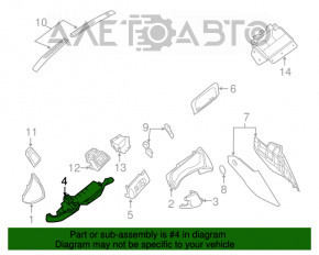 Накладка колени водителя Nissan Sentra 13-19 черная, царапины