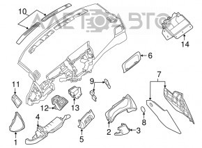 Накладка колени водителя Nissan Sentra 13-19 черная, царапины