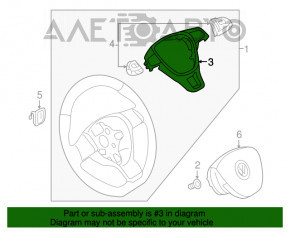 Volanul VW Jetta 15-18 SUA negru cu aluminiu, zgârieturi