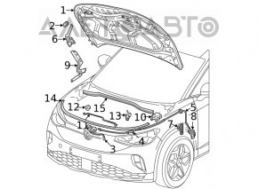 Ручка открытия замка капота салонная VW Golf 15-