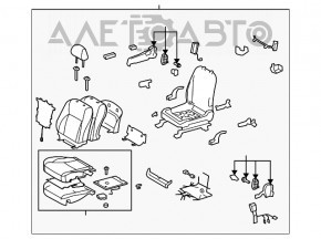 Scaun de pasager pentru Lexus ES350 07-09 cu airbag, electric, memorie, piele neagră