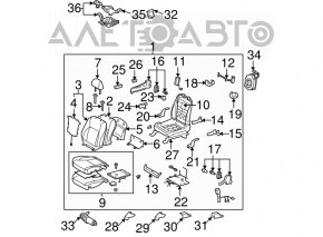 Scaun de pasager pentru Lexus ES350 07-09 cu airbag, electric, memorie, piele neagră