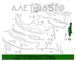 Deflectorul radiatorului stânga pentru Acura MDX 14-16, model post-restilizare, cu fisură.