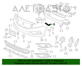 Suportul pentru bara de protecție față dreapta Honda Civic X FC 16-21, nou, original OEM