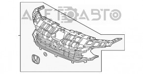 Grila radiator Honda Civic XI FE/FL 22- 4d nou original OEM