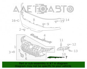 Grila radiatorului stânga pentru Honda Civic XI FE/FL 22-