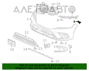 Suportul de bara fata dreapta exterior pentru Honda Civic XI FE/FL 22-