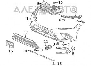 Suportul de bara fata dreapta exterior pentru Honda Civic XI FE/FL 22-