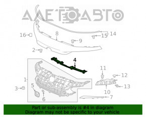 Fixarea grilei radiatorului central pentru Honda Civic XI FE/FL 22-