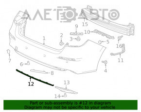 Capacul de protecție al barei spate centrală pentru Honda Civic XI FE/FL 22-