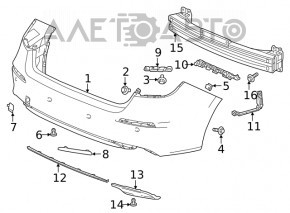 Крепление заднего бампера левое внешнее Honda Civic XI FE/FL 22- 5d